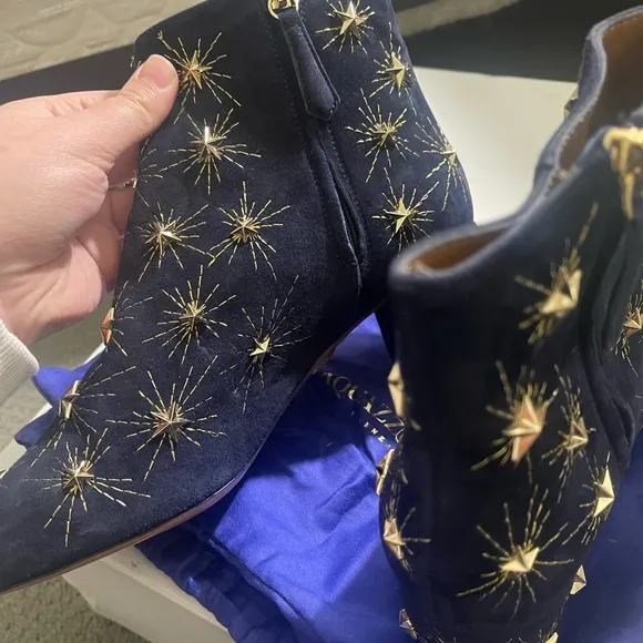 Aquazurra COSMIC STAR BOOTS NAVY SUEDE
