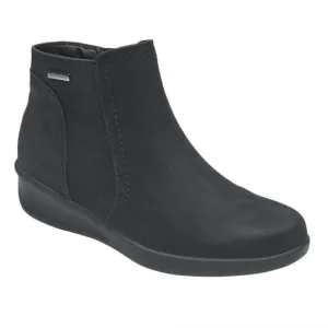 ARAVON FAIRLEE BLACK WATERPROOF LEATHER ZIP UP ANKLE BOOTS