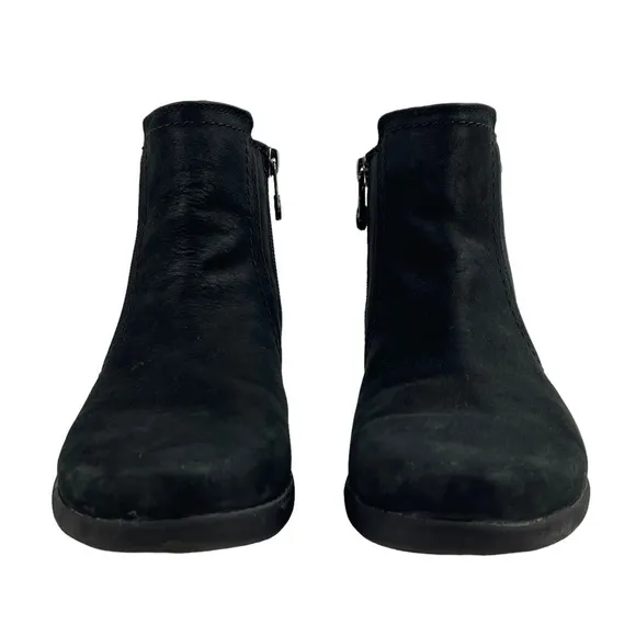 ARAVON FAIRLEE BLACK WATERPROOF LEATHER ZIP UP ANKLE BOOTS