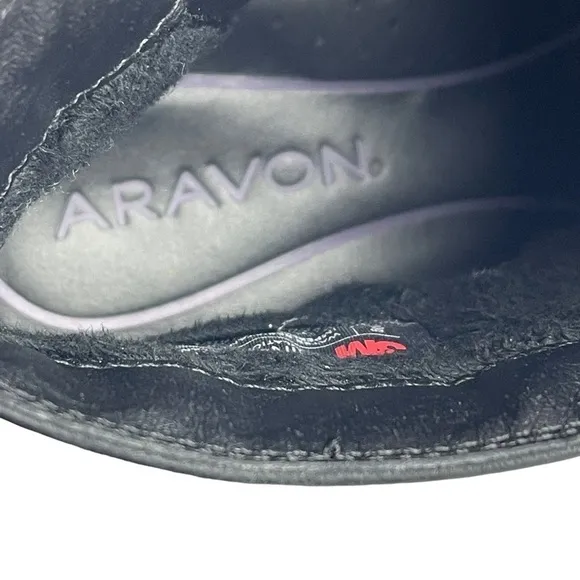 ARAVON FAIRLEE BLACK WATERPROOF LEATHER ZIP UP ANKLE BOOTS