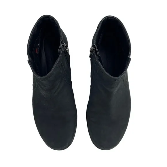 ARAVON FAIRLEE BLACK WATERPROOF LEATHER ZIP UP ANKLE BOOTS