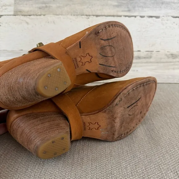 Ariana Bohling Tan Leather Boots Womens Size 10 Cowgirl Western Rodeo Boho