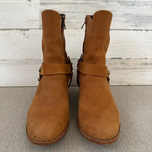 Ariana Bohling Tan Leather Boots Womens Size 10 Cowgirl Western Rodeo Boho