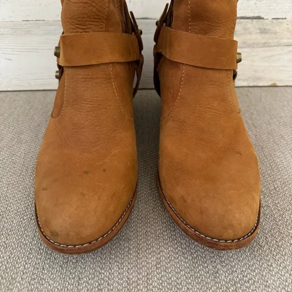 Ariana Bohling Tan Leather Boots Womens Size 10 Cowgirl Western Rodeo Boho