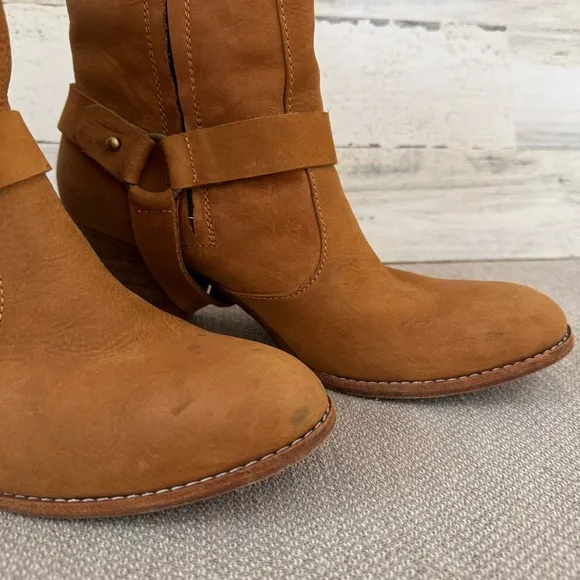 Ariana Bohling Tan Leather Boots Womens Size 10 Cowgirl Western Rodeo Boho