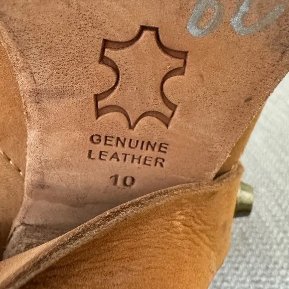 Ariana Bohling Tan Leather Boots Womens Size 10 Cowgirl Western Rodeo Boho