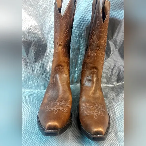 Ariat Fearless Leather Brown Western Cowboy Boots Sz 12EE