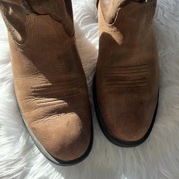 Ariat men’s 10 EE brown leather suede blend boot soft neck