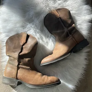 Ariat men’s 10 EE brown leather suede blend boot soft neck