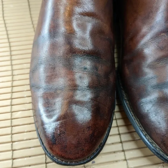 Ariat Men's 12D Heritage Roper Boots Distressed Brown leather 10002284 Wear repa