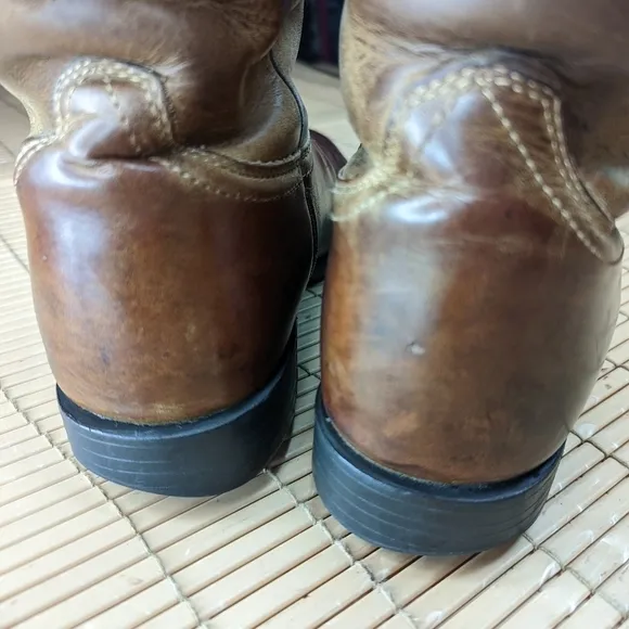 Ariat Men's 12D Heritage Roper Boots Distressed Brown leather 10002284 Wear repa
