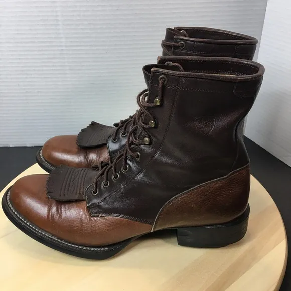 Ariat Polished Bay Pro Lacer Brown Leather Boots Men’s 8.5D Style 38090