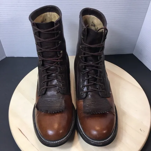 Ariat Polished Bay Pro Lacer Brown Leather Boots Men’s 8.5D Style 38090