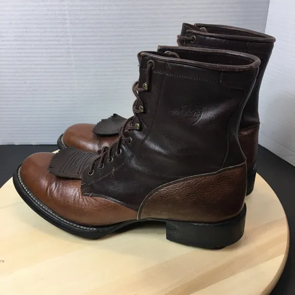 Ariat Polished Bay Pro Lacer Brown Leather Boots Men’s 8.5D Style 38090