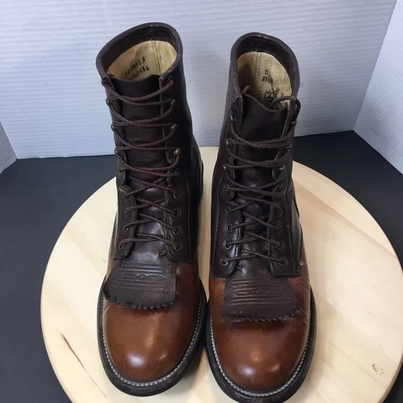 Ariat Polished Bay Pro Lacer Brown Leather Boots Men’s 8.5D Style 38090