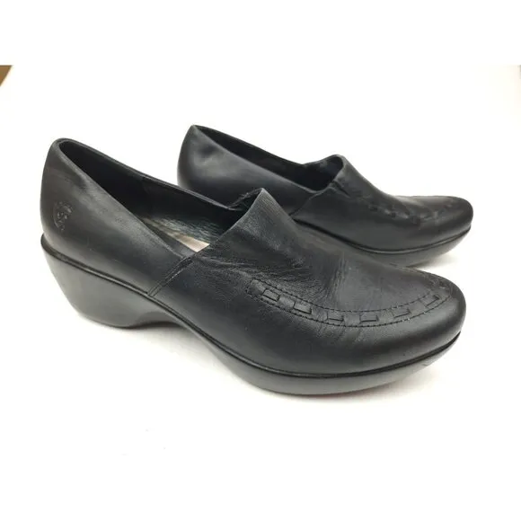 Ariat Shoes Womens 9 B Wedge Clogs Black Leather Pull On Round Toe 21160