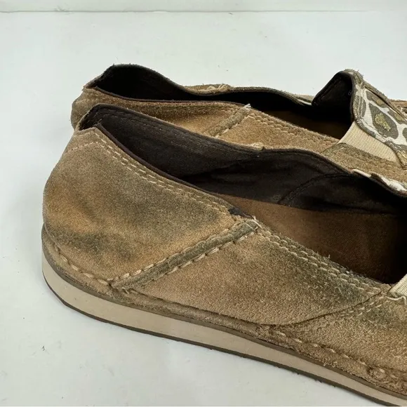 Ariat Slip On Leather Leopard Animal Print Shoes Western Rodeo Country