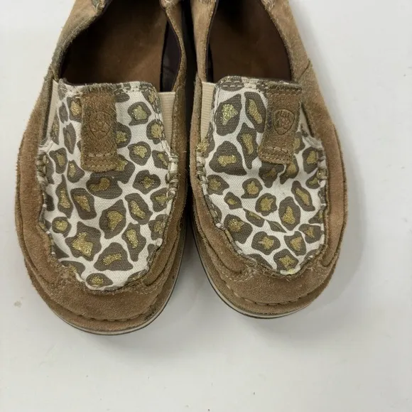 Ariat Slip On Leather Leopard Animal Print Shoes Western Rodeo Country