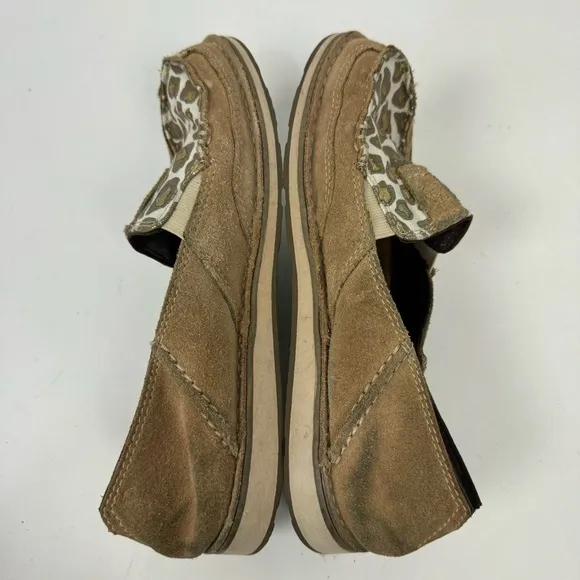 Ariat Slip On Leather Leopard Animal Print Shoes Western Rodeo Country