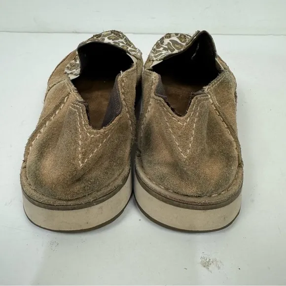 Ariat Slip On Leather Leopard Animal Print Shoes Western Rodeo Country