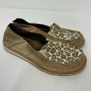 Ariat Slip On Leather Leopard Animal Print Shoes Western Rodeo Country
