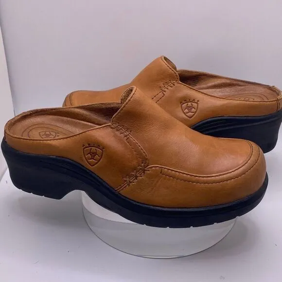 Ariat Tan Clogs Size 7 Leather Style 94221