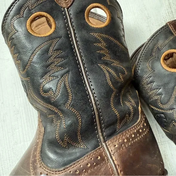 Ariat Youth Size 2.5 Brown Leather Buckaroo Cowboy Western Boots Boys #10016239