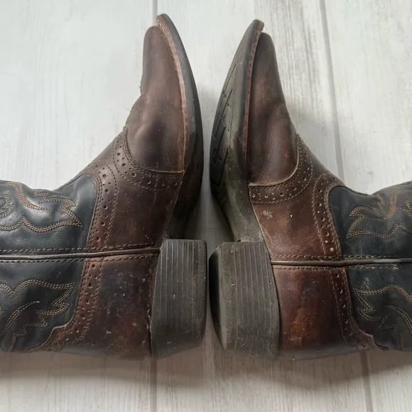 Ariat Youth Size 2.5 Brown Leather Buckaroo Cowboy Western Boots Boys #10016239