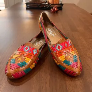 Artesanias Itzel Huarache Multicolored Slip On Shoes - Size 7