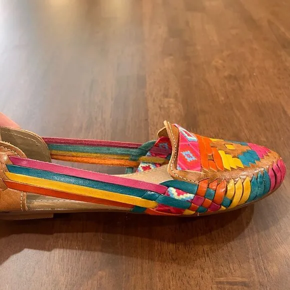 Artesanias Itzel Huarache Multicolored Slip On Shoes - Size 7