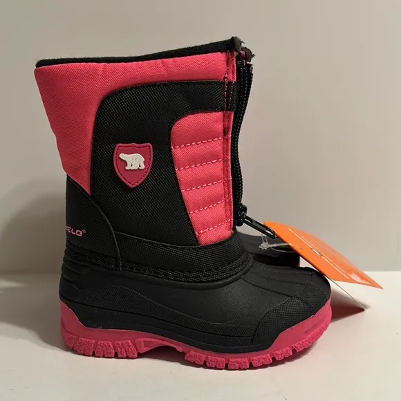Artic Shield Girls Warm Insulated Waterproof Pink and Black Boots