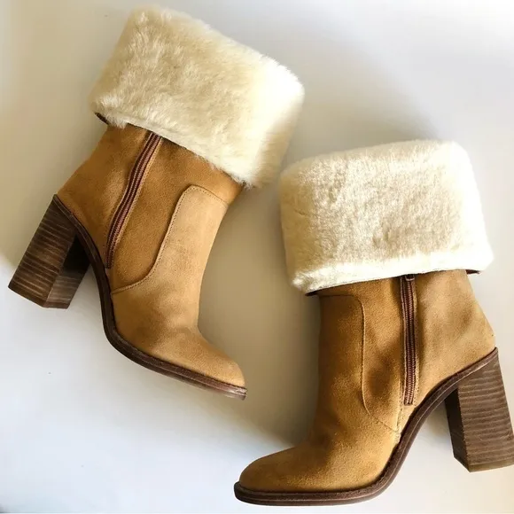 Arturo Chiang Maira Suede Fur Lined Boots