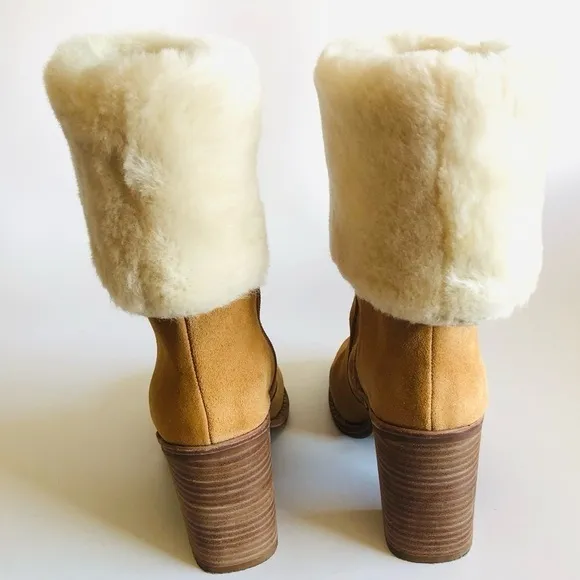 Arturo Chiang Maira Suede Fur Lined Boots