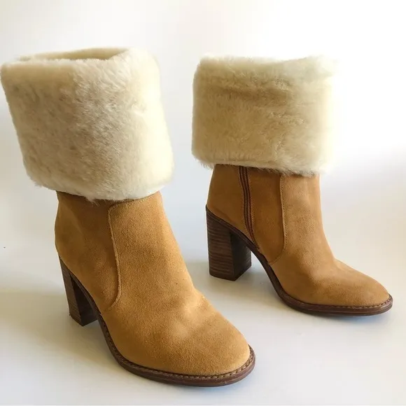 Arturo Chiang Maira Suede Fur Lined Boots