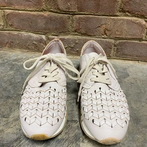 A.S.98 Tucker Beige Woven Toe Leather Sneaker Size 38