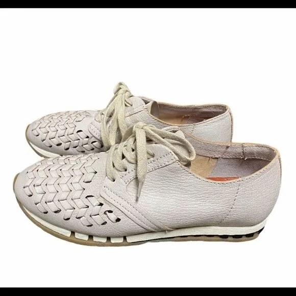 A.S.98 Tucker Beige Woven Toe Leather Sneaker Size 38
