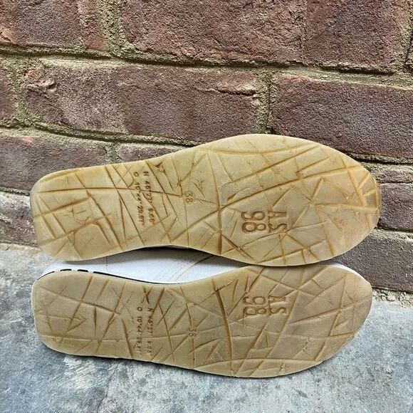 A.S.98 Tucker Beige Woven Toe Leather Sneaker Size 38