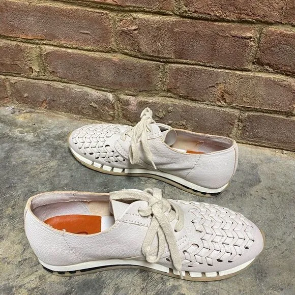 A.S.98 Tucker Beige Woven Toe Leather Sneaker Size 38