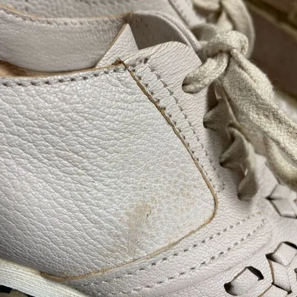 A.S.98 Tucker Beige Woven Toe Leather Sneaker Size 38