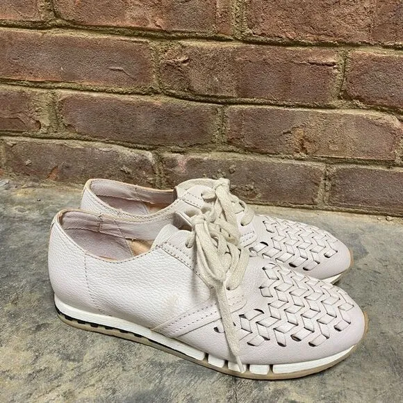 A.S.98 Tucker Beige Woven Toe Leather Sneaker Size 38