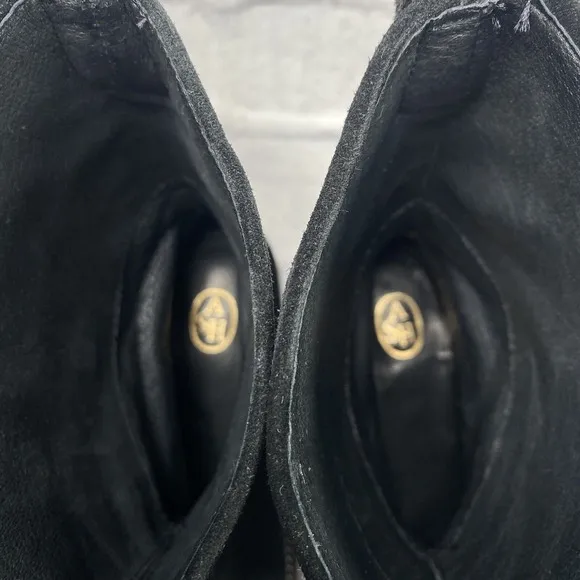 ASH Black Biker Boots Size 39 US 8 Deerskin Suede Lug Sole Pull On