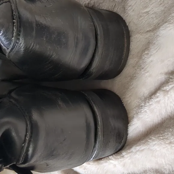 Ash Black Leather Skull Studded Boots Size 41