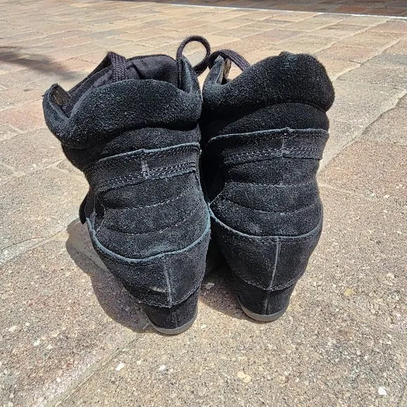 Ash London Women's Black Suede Wedge Sneakers sz US 9 EU 40
