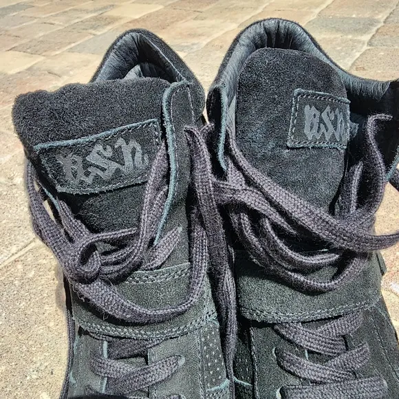 Ash London Women's Black Suede Wedge Sneakers sz US 9 EU 40