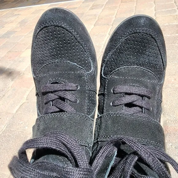 Ash London Women's Black Suede Wedge Sneakers sz US 9 EU 40