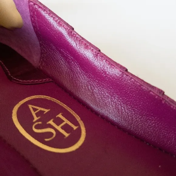 Ash Purple Satin Genuine Leather Slip-On Ballet Flats