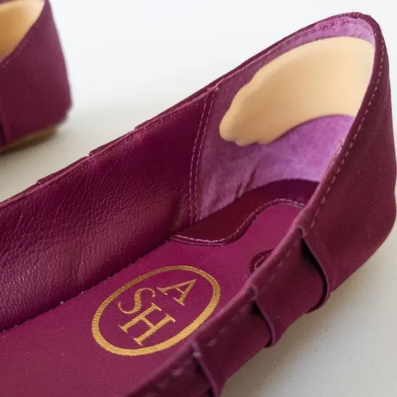 Ash Purple Satin Genuine Leather Slip-On Ballet Flats