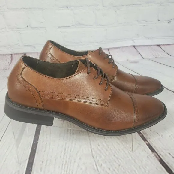 Asher Green Men's Brown Genuine Leather Oxford Shoes