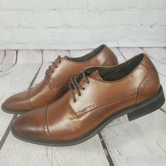 Asher Green Men's Brown Genuine Leather Oxford Shoes