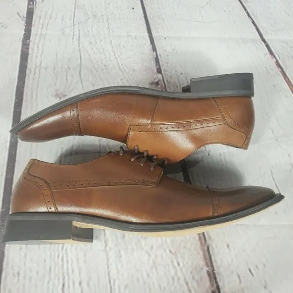 Asher Green Men's Brown Genuine Leather Oxford Shoes